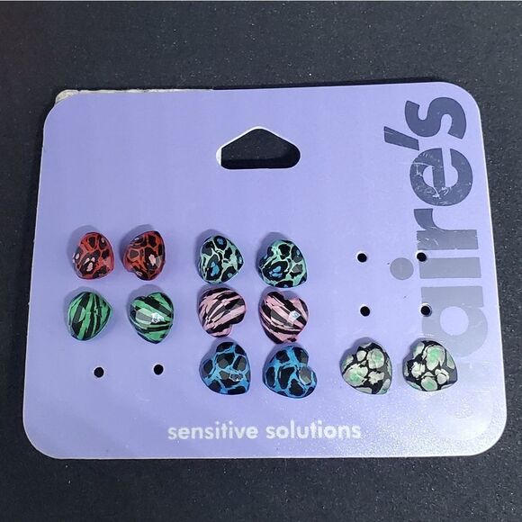 Claire's Jewelry - NWT Claire's 6 Pairs Animal Print Heart Earrings